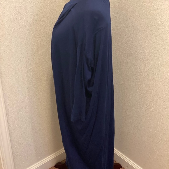 Content 100% Wool Oversized Baggy MIDI Dress Navy Blue Size M - Picture 3 of 6